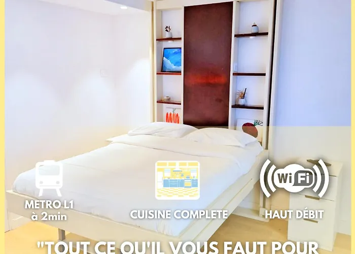La Perle Blanche- Studio Chic- Metro L1 Saint-Mande